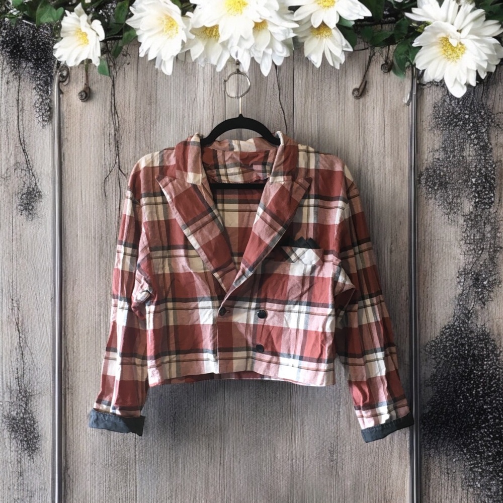 Homemade Plaid Women's Crop Jacket - Picture 1 of 13